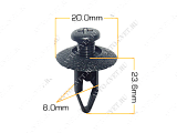 картинка Клипса пластм. крепежная Т-0025 (709)  (уп.25шт)