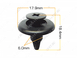 Клипса пластм. крепежная Т-1030 (300)  (уп.25шт)