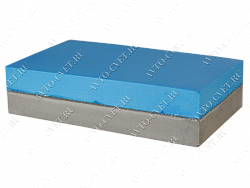 Брусок F малый  2-х слойный (жест/мягкий,двусторонний) для шлиф (120х70х30мм) серый/синий "TOR"