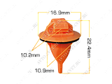картинка Клипса пластм. крепежная Т-4014 (2224) (уп.25шт)