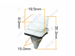 Клипса пластм. крепежная Т-4020 (1059/1833) (уп.25шт)