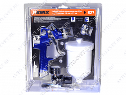 Краскопульт HVLP H-827 блистер 1.4/1.7mm верхн. бачок 600мл REMIX