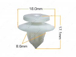 Клипса пластм. крепежная Т-3019 (361/K-046)  (уп.25шт)