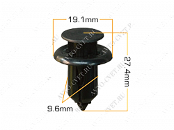 Клипса пластм. крепежная Т-1040 (2310)  (уп.25шт)