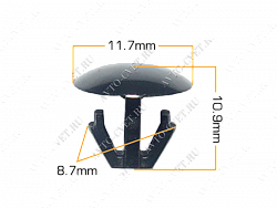 Клипса пластм. крепежная Т-3048 (1066/K-090)  (уп.25шт)