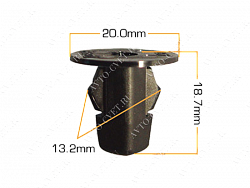 Клипса пластм. крепежная Т-2046 (401/K-043)  (уп.25шт)