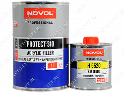 Грунт акриловый 2К HS 4+1 PROTECT 310 (1л+0,25л) отвердитель 5520 "Novol"
