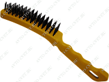 картинка Щетка проволочная 5-ти рядная с пластиковой ручкой (желтая) @