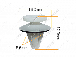 Клипса пластм. крепежная Т-3016 (804) (уп.25шт)