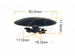 Клипса пластм. крепежная Т-3046 (1065) (уп.25шт)
