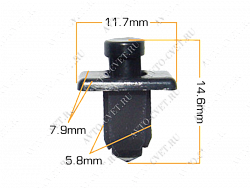 Клипса пластм. крепежная Т-1011 (664)  (уп.25шт)