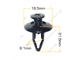 картинка Клипса пластм. крепежная Т-0027 (686/K-005)  (уп.25шт)