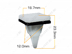 Клипса пластм. крепежная Т-2019 (820) (уп.25шт)