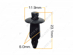 Клипса пластм. крепежная Т-1020 (069/K-069)  (уп.25шт)