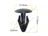 картинка Клипса пластм. крепежная Т-3068 (669) (уп.25шт)