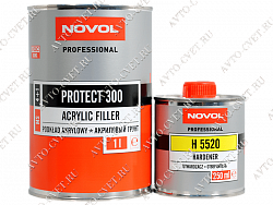 Грунт акриловый 2К MS 4+1 PROTECT 300 (1л+0,25л) отвердитель 5520 (комплект) "Novol"