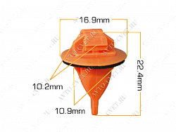 Клипса пластм. крепежная Т-4014 (2224) (уп.25шт)