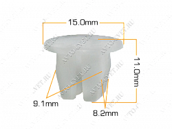 Клипса пластм. крепежная Т-2009 (624)  (уп.25шт)