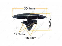 Клипса пластм. крепежная Т-3029 (1071) (уп.25шт)