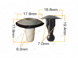 Клипса пластм. крепежная Т-4018 (315) (уп.25шт)
