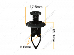 Клипса пластм. крепежная Т-0038 (2201)  (уп.25шт)