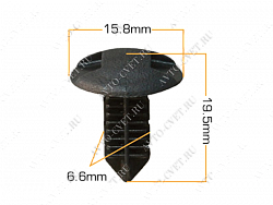 Клипса пластм. крепежная Т-3141 (2168) (уп.25шт)