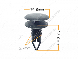 Клипса пластм. крепежная Т-1034 (1041)  (уп.25шт)