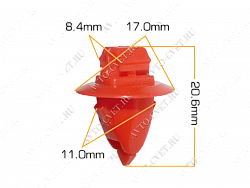 Клипса пластм. крепежная Т-4010 (KJ-516) (уп.25шт)