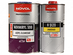 Лак бесцветный керамический HS 590 2+1 (1л+0,5л) (комплект) отвердитель 5120 "Novol"