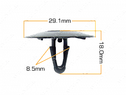 Клипса пластм. крепежная Т-3018 (KJ-370, KJ-369) (уп.25шт)