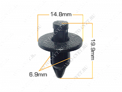 Клипса пластм. крепежная Т-1021 (511)  (уп.25шт)