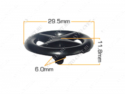 Клипса пластм. крепежная Т-4016 (702) (уп.25шт)