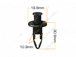 Клипса пластм. крепежная Т-0012 (2277/K-001)  (уп.25шт)