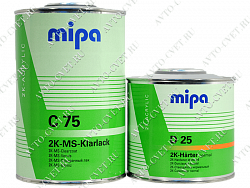 Лак акриловый 2К MS C 75 1 л + отверд normal 0,5л D 25 (комплект) "Mipa"
